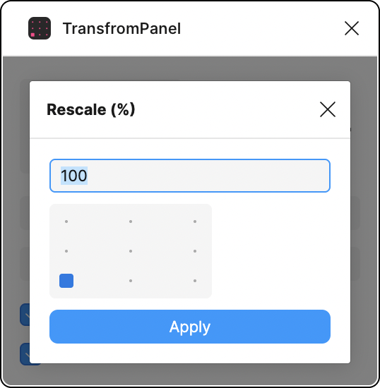 Figma用プラグイン TransformPanel Rescaleダイアログ見本画像