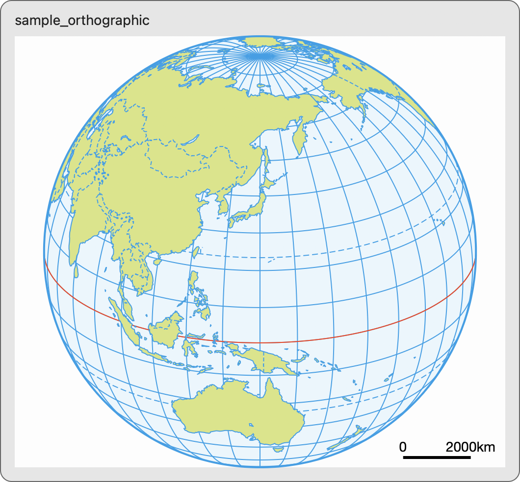 Zueアプリ 地図サンプル画像（orthgraphic）